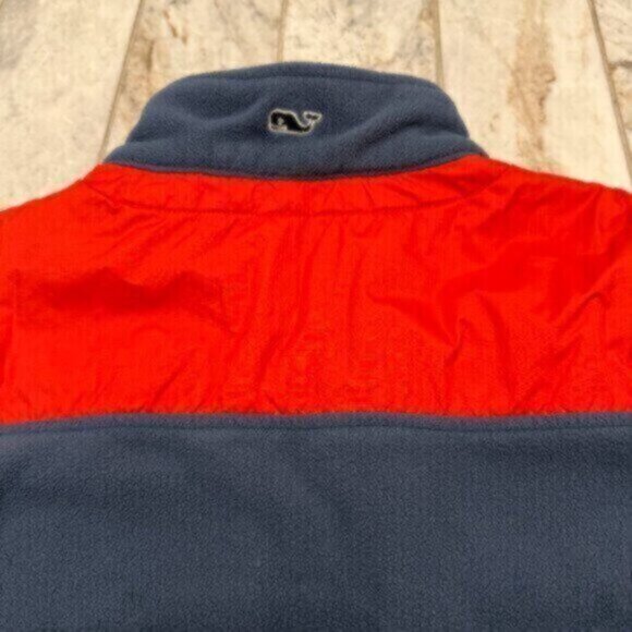 Vineyard Vines men's medium blue/red Fleece Shep Warm Pullover MSRP $130 - Picture 4 of 5